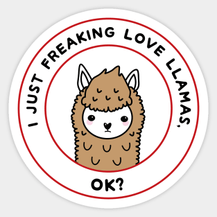 I just freaking love llamas, ok? Sticker